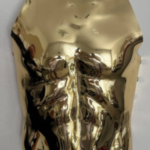 Avant Garden Clothing Men's Gold Royal Chromium Shiny Corset Armor Metallic Male Fashion Top Stage Costume Festival Outfit Armor LGBT Pride