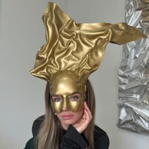 Handcrafted Party Event Mask Ball Masquerade Gold Head Accent Pice Accessory Fantasy Goddess Mask Gothic Cosplay Fantasy Halloween