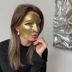 Half Face Party Event Mask Ball Masquerade Gold Head Accent Pice Accessory Fantasy Goddess Venetian Mask Gothic Cosplay Fantasy Halloween