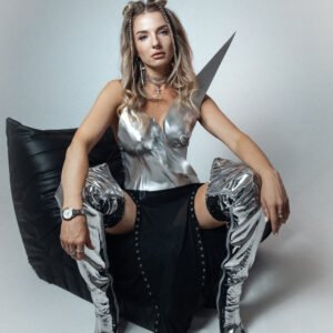 Statement Pice Corset With Asymmetrical Design Rave Outfit Stage Costume y2k Modern Armor For Goddess Outfit EDM Festival Dancer Performance