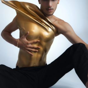 Custom Made Men's Gold Corset For Festival Stage Performance Dancers Gold Theme Man Warrior Fashion Armor For Men Avant Garde Clothing