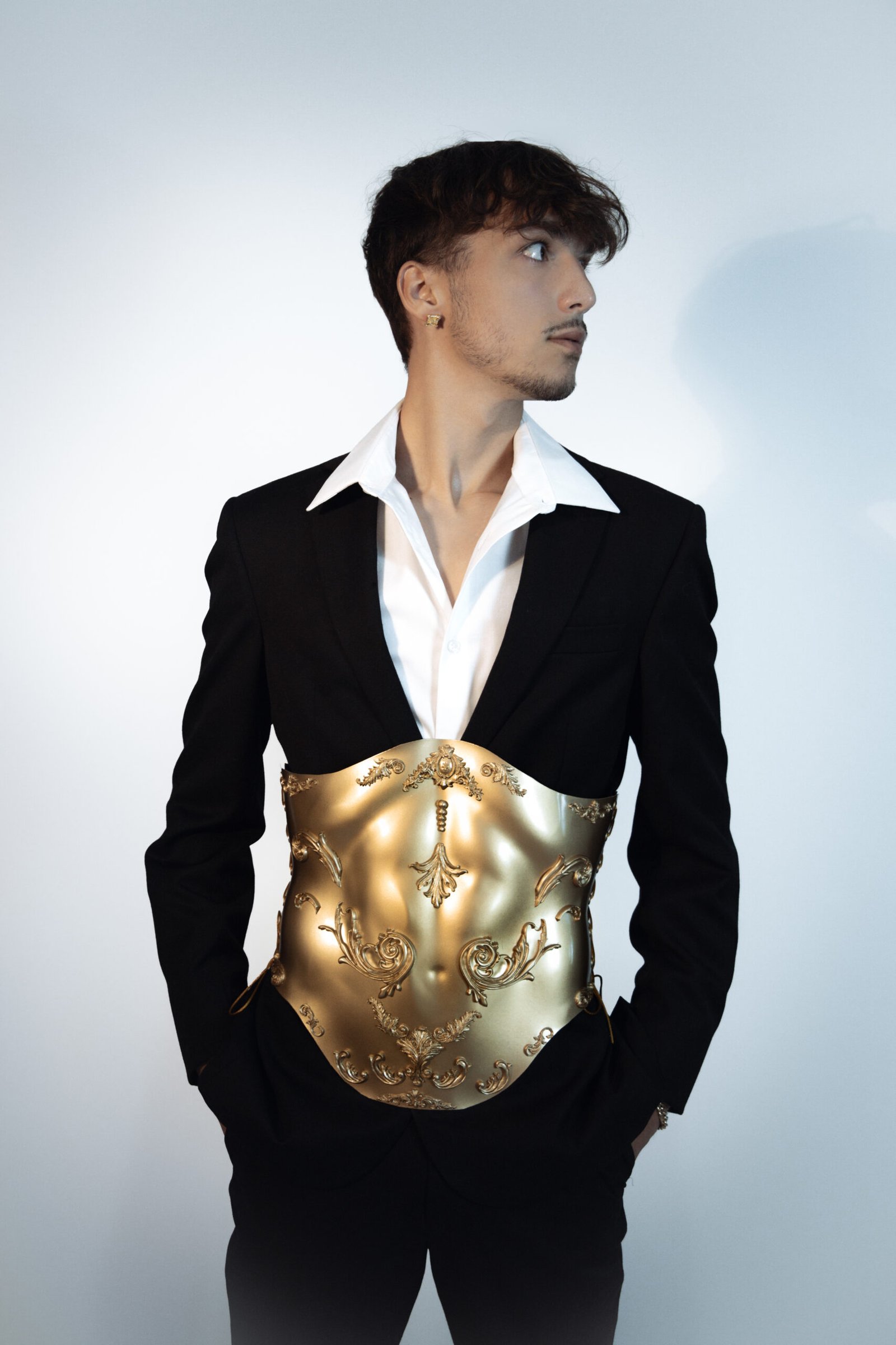 Accent Pice For Male Wardrobe Custom Made Unique Waist Corset For Special Occasions Men's Fashion Statement Outfit for Stage Performance